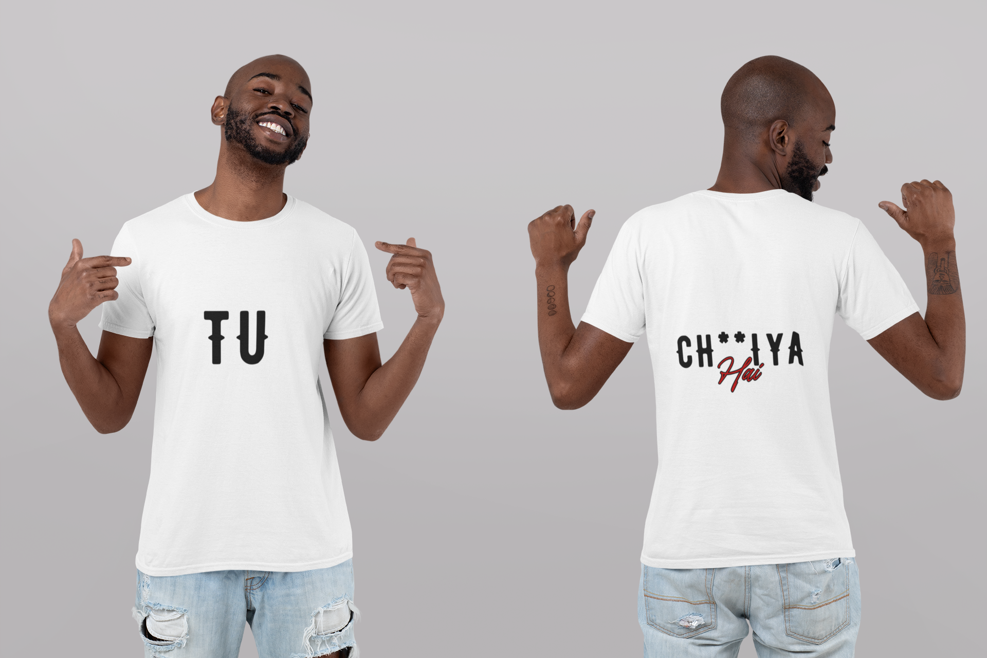 TU. White Ink Back Tee 11